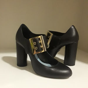 Lanvin Black Leather Mary Jane Pumps